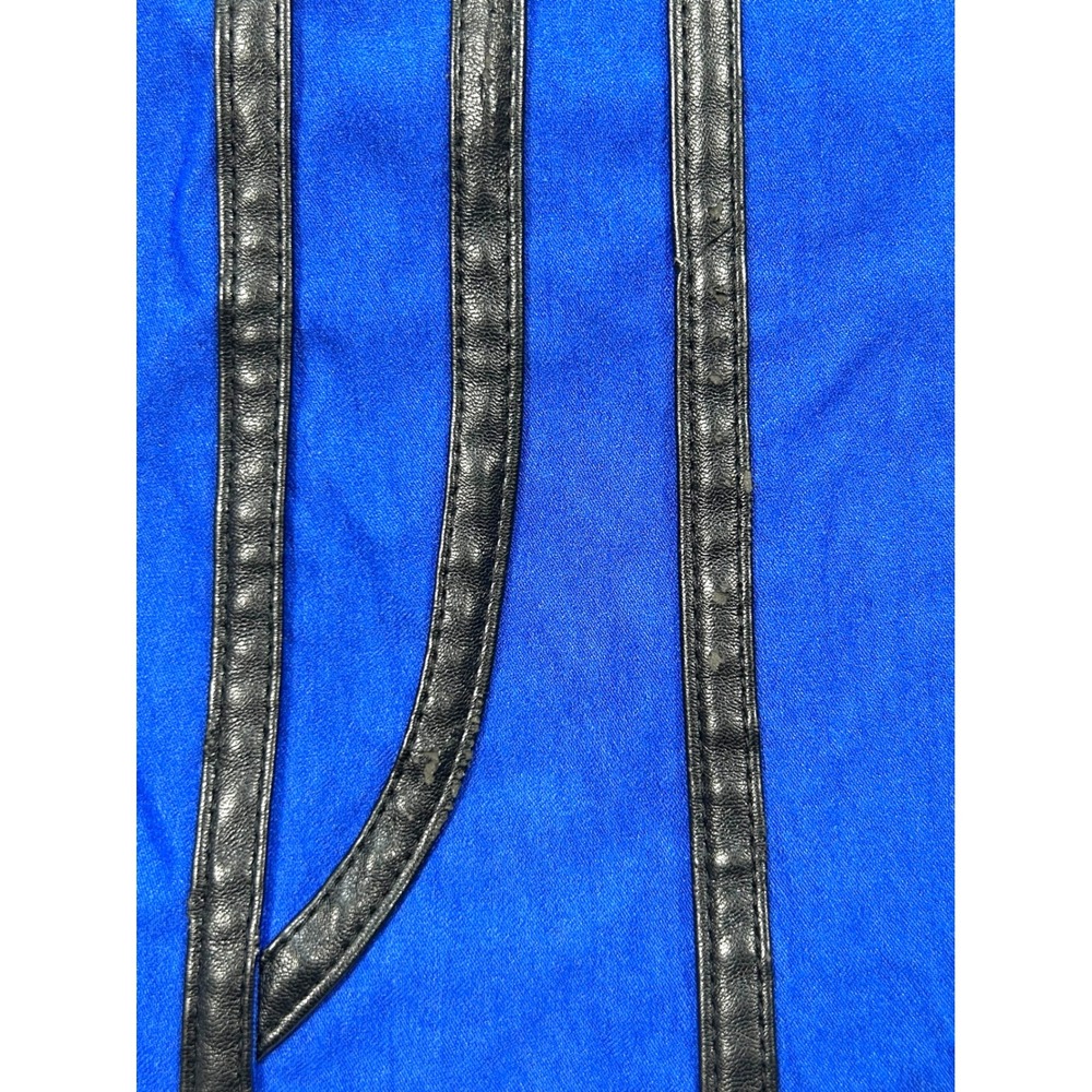 Body Central Royal Blue Faux Leather Trim Halter Bodycon Mini Dress Small - Picture 7 of 10